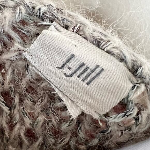 Vtg J. Jill Sweater M/L Women Open Knit Wool Beige Round Neck Jumper Long Sleeve - Picture 7 of 8